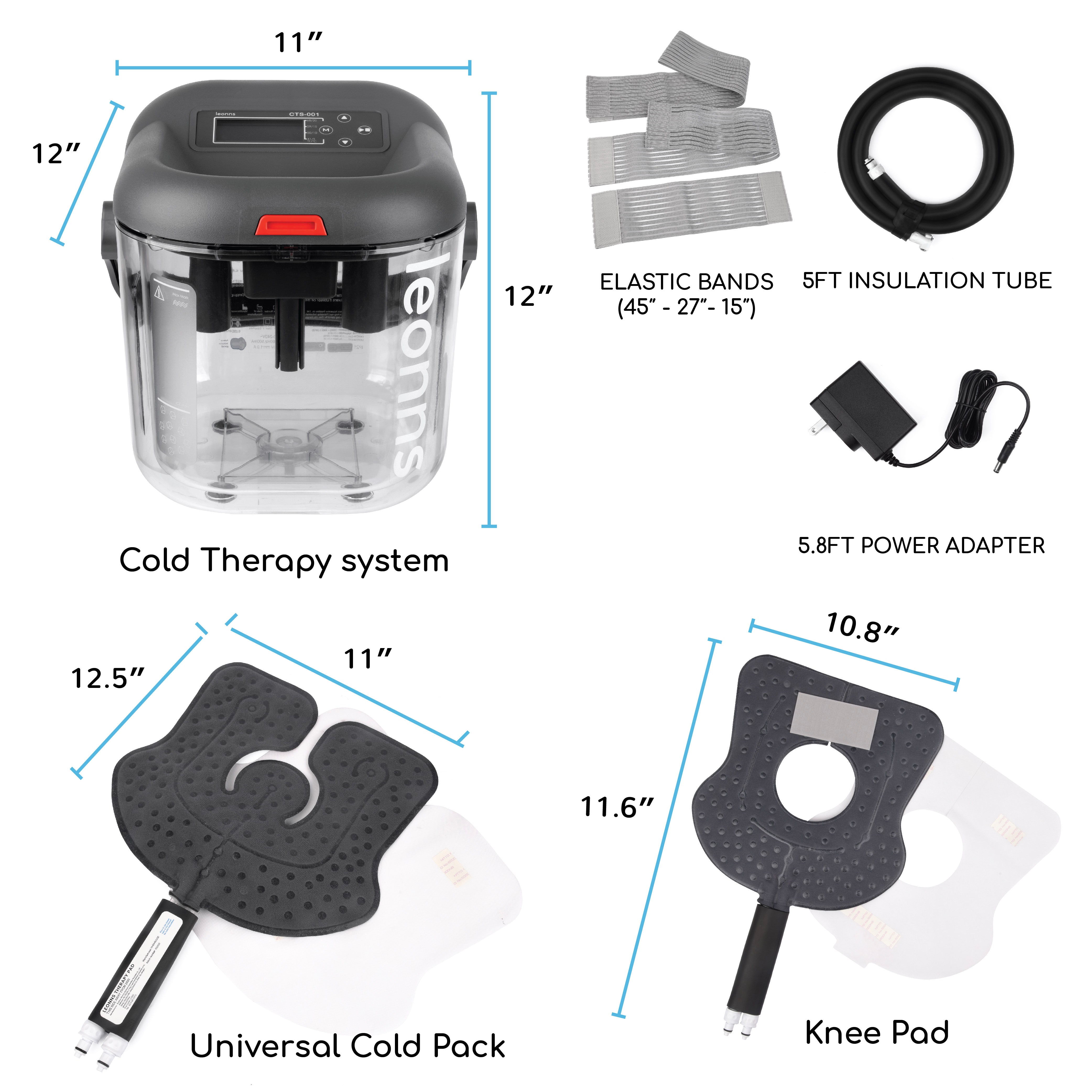 Ice Therapy Machine with Universal Pad and Knee Pad